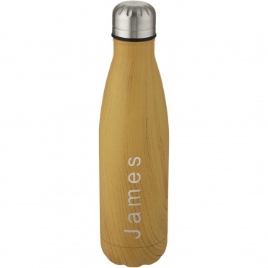 Logo trade promotional product photo of: Cove 500 ml vacuum insulated stainless steel bottle with wood print