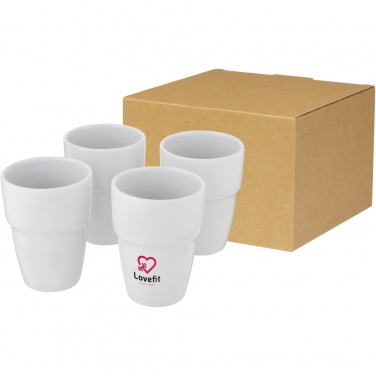 Logo trade promotional products image of: Staki 4-piece 280 ml stackable mug gift set