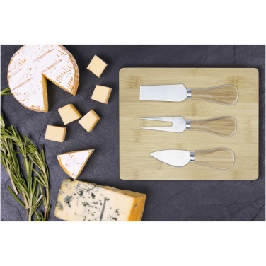 Logo trade advertising products picture of: Ement bamboo cheese board and tools