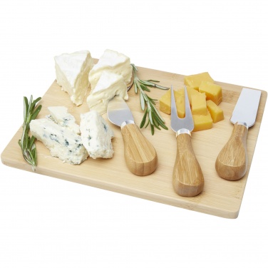 Logo trade promotional giveaway photo of: Ement bamboo cheese board and tools