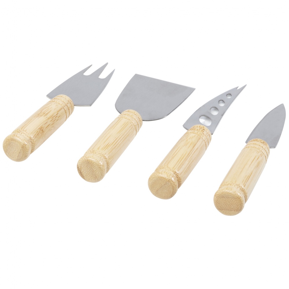 Logo trade promotional item photo of: Cheds 4-piece bamboo cheese set