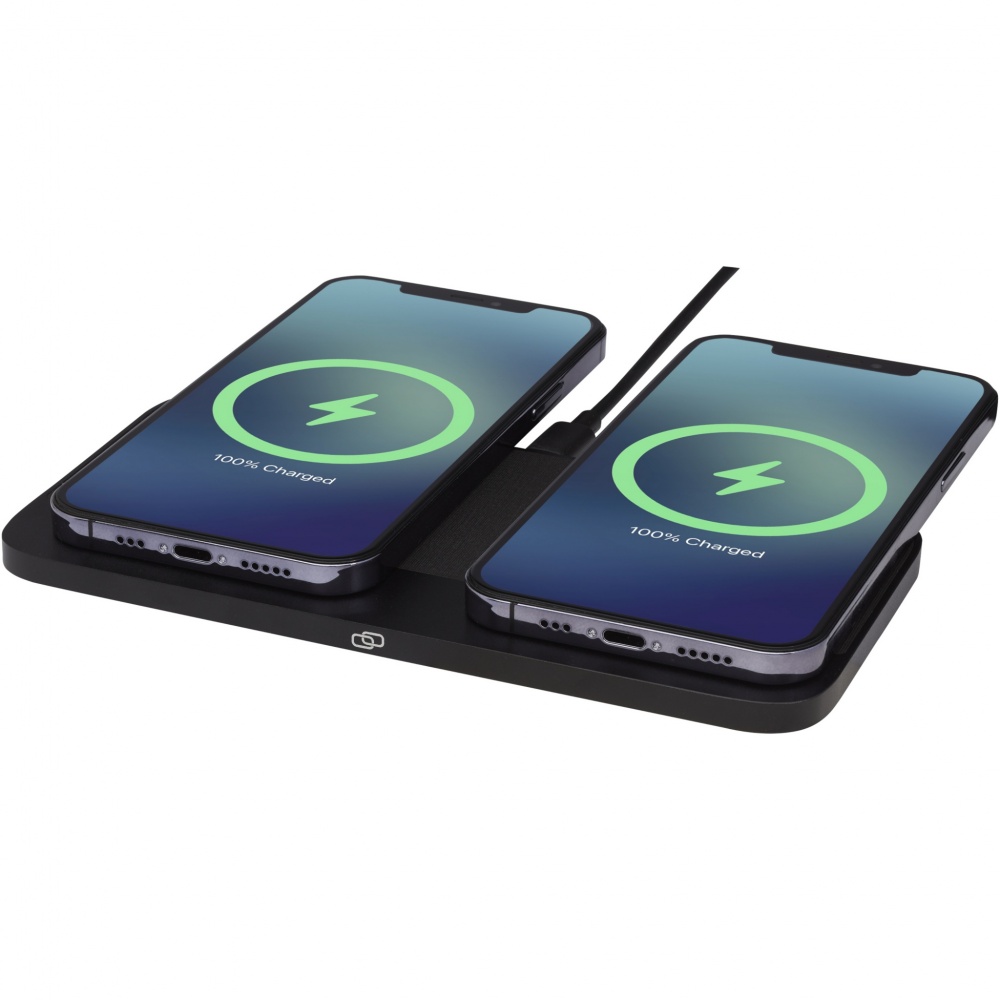 Logo trade promotional products picture of: Hybrid 15W premium dual wireless charging pad