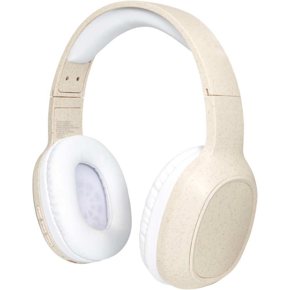 Logo trade promotional item photo of: Riff wheat straw Bluetooth® headphones with microphone