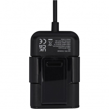 Logo trade corporate gift photo of: Pilot dual car charger with QC 3.0 dual back seat extended charger