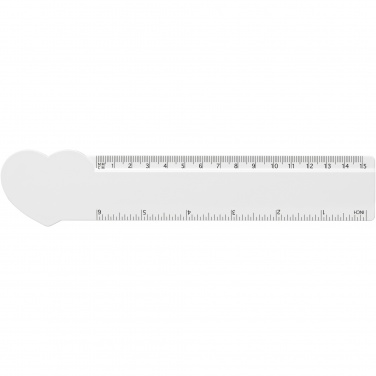 Logo trade promotional products image of: Tait 15 cm heart-shaped recycled plastic ruler