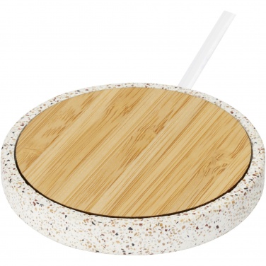 Logo trade promotional items picture of: Terrazzo 10W wireless bamboo charging pad