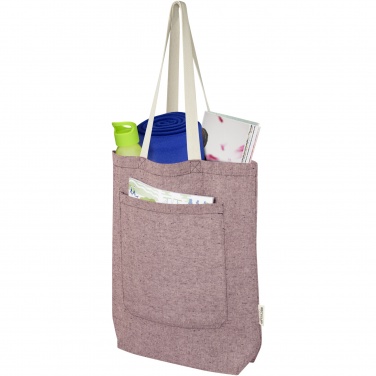 Logo trade promotional products image of: Pheebs 150 g/m² recycled cotton tote bag with front pocket 9L