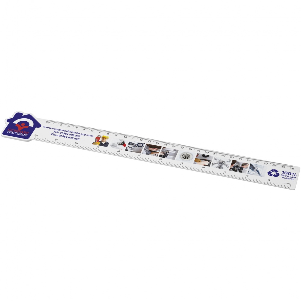 Logotrade promotional items photo of: Tait 30cm house-shaped recycled plastic ruler