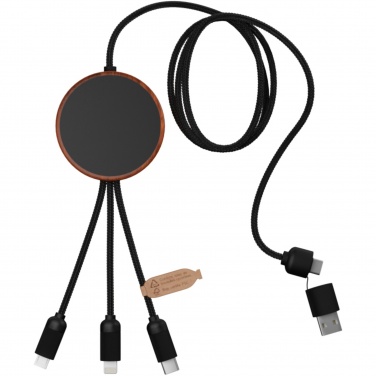 Logo trade promotional items image of: SCX.design C40 5-in-1 rPET light-up logo charging cable and 10W charging pad