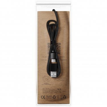 Logo trade promotional giveaways image of: SCX.design C40 5-in-1 rPET light-up logo charging cable and 10W charging pad