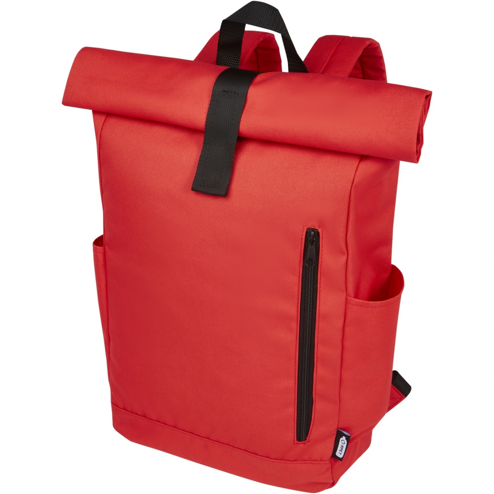 Logo trade advertising products image of: Byron 15.6" GRS RPET roll-top backpack 18L