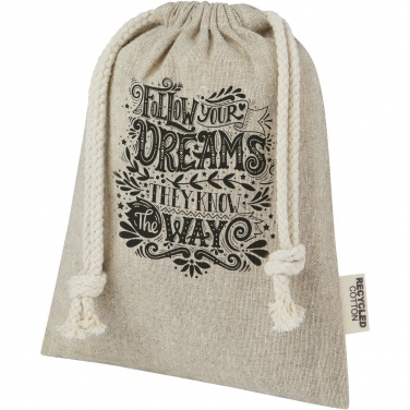 Logo trade promotional giveaway photo of: Pheebs 150 g/m² GRS recycled cotton gift bag small 0.5L