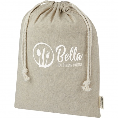 Logo trade promotional gifts picture of: Pheebs 150 g/m² GRS recycled cotton gift bag large 4L