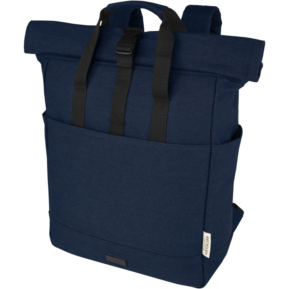 Logo trade promotional gift photo of: Joey 15” GRS recycled canvas rolltop laptop backpack 15L