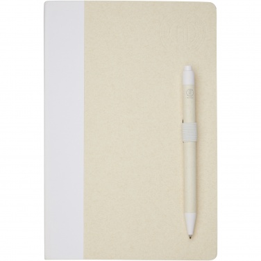 Logotrade promotional merchandise image of: Dairy Dream A5 size reference recycled milk cartons notebook and ballpoint pen set