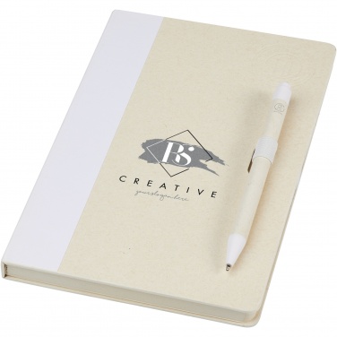 Logo trade promotional merchandise photo of: Dairy Dream A5 size reference recycled milk cartons notebook and ballpoint pen set