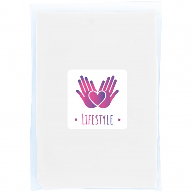 Logo trade promotional products image of: Mayan recycled plastic disposable rain poncho with storage pouch