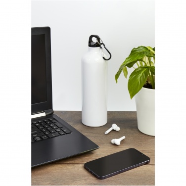 Logo trade promotional merchandise photo of: Oregon 770 ml RCS certified recycled aluminium water bottle with carabiner