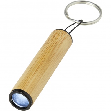 Logo trade business gifts image of: Cane bamboo key ring with light