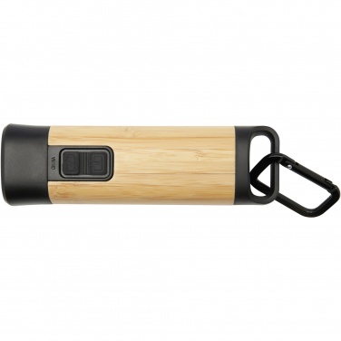 Logotrade business gift image of: Kuma bamboo/RCS recycled plastic torch with carabiner