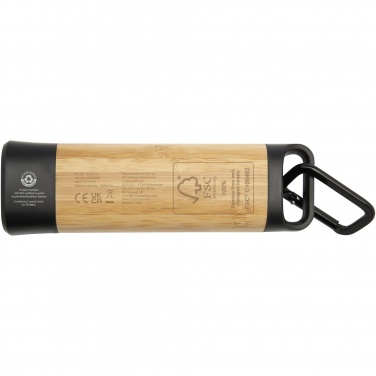 Logo trade promotional items picture of: Kuma bamboo/RCS recycled plastic torch with carabiner
