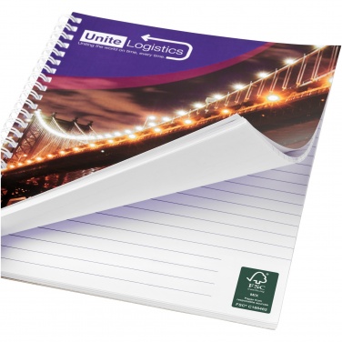 Logo trade promotional items image of: Desk-Mate® A5 spiral notebook with printed back cover