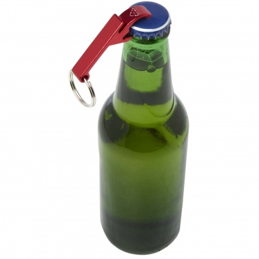Logotrade promotional gift image of: Tao RCS recycled aluminium bottle and can opener with keychain 