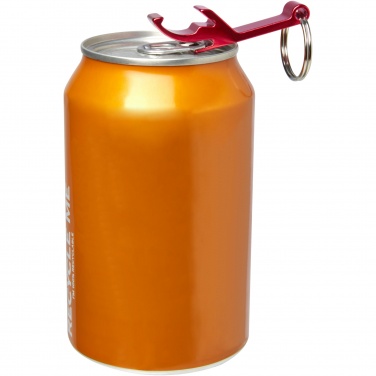 Logo trade promotional items picture of: Tao RCS recycled aluminium bottle and can opener with keychain 