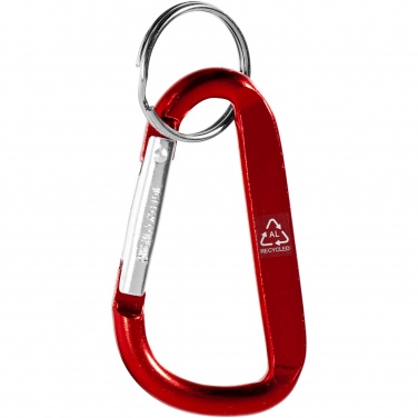 Logo trade promotional gifts image of: Timor RCS recycled aluminium carabiner keychain
