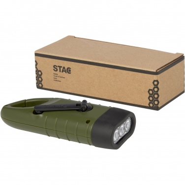 Logo trade corporate gift photo of: Helios recycled plastic solar dynamo flashlight with carabiner