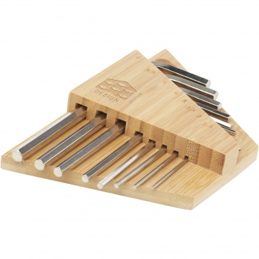 Logo trade promotional giveaways picture of: Allen bamboo hex key tool set