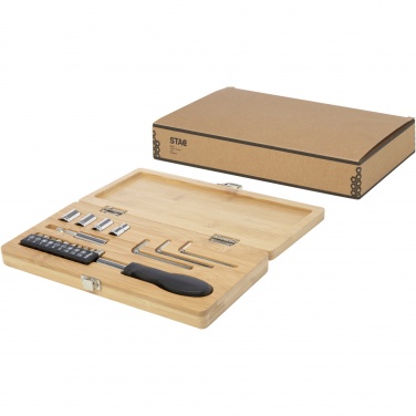 Logo trade business gift photo of: Rivet 19-piece bamboo/recycled plastic tool set