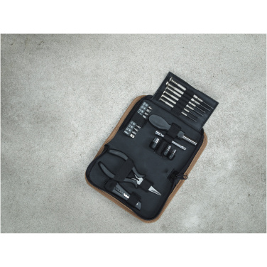 Logo trade promotional merchandise photo of: Spike 24-piece RCS recycled plastic tool set with cork pouch