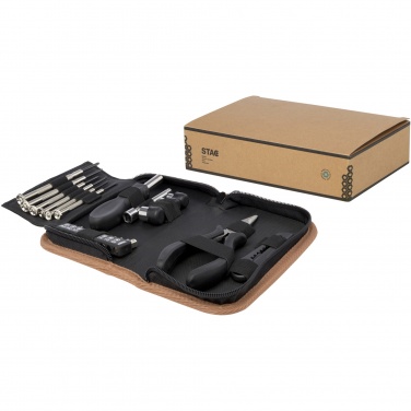 Logo trade business gift photo of: Spike 24-piece RCS recycled plastic tool set with cork pouch