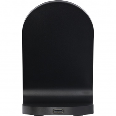 Logo trade promotional products image of: Loop 15W dual coil RCS recycled plastic wireless charging stand