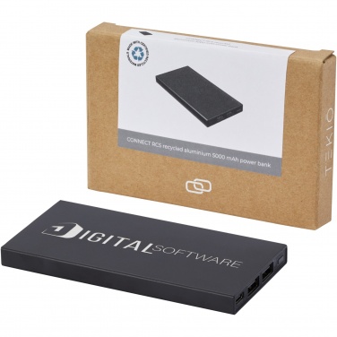 Logotrade promotional merchandise image of: Connect 5000 mAh recycled aluminium power bank
