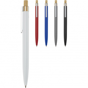 Logo trade promotional giveaways image of: Nooshin recycled aluminium ballpoint pen  (blue ink)