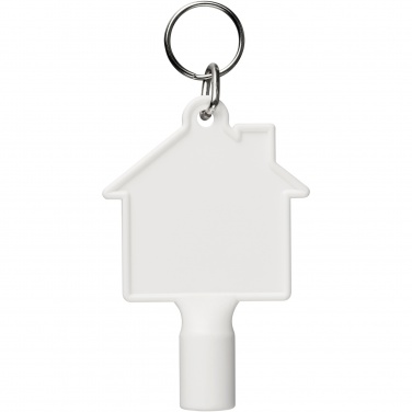 Logotrade promotional merchandise picture of: Maximilian house-shaped recycled utility key keychain