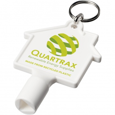 Logo trade promotional item photo of: Maximilian house-shaped recycled utility key keychain