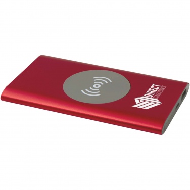 Logo trade promotional item photo of: Juice 4000 mAh Type-C recycled aluminium wireless power bank 