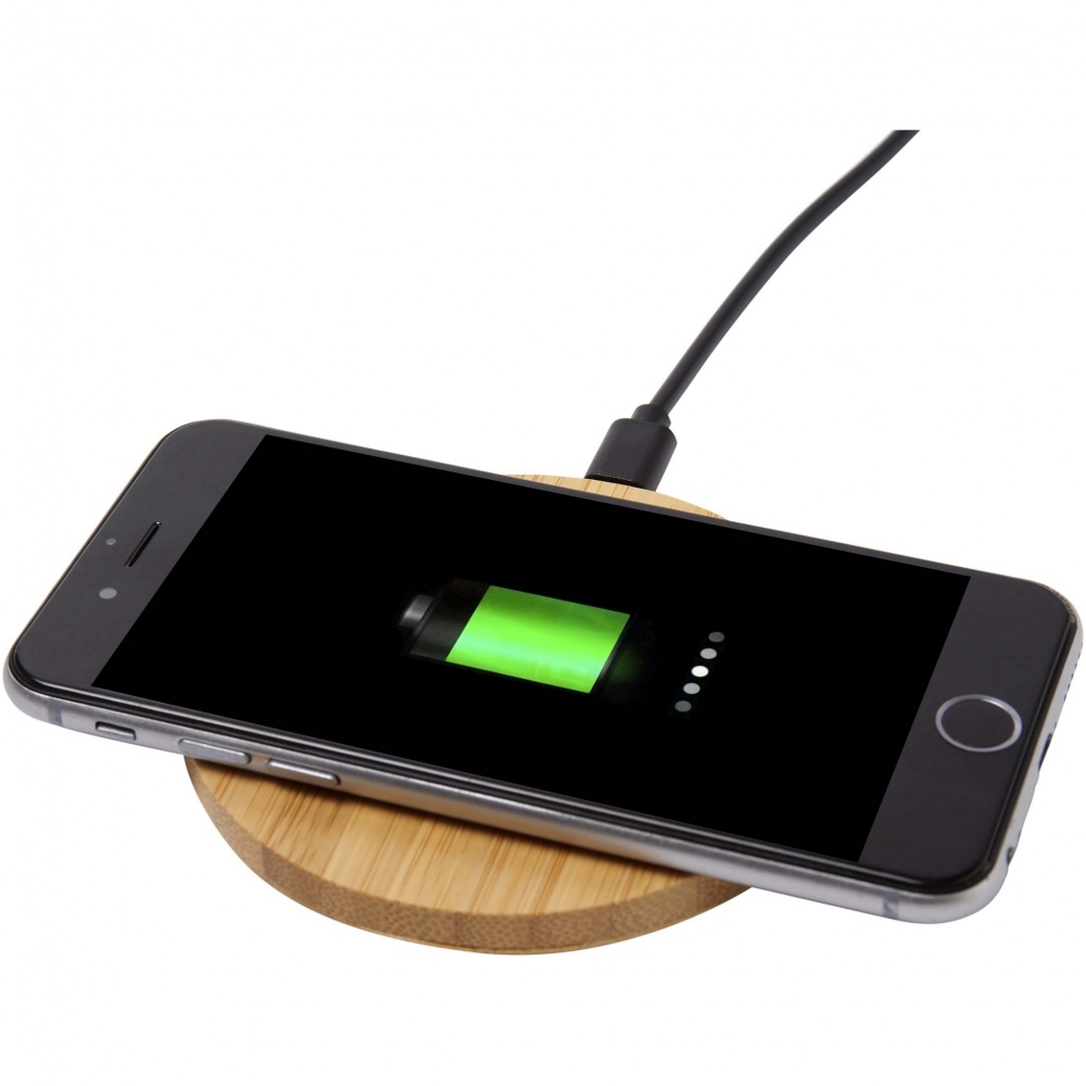 Logotrade business gift image of: Essence 15W bamboo wireless charging pad