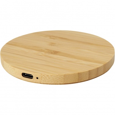 Logo trade promotional gifts picture of: Essence 15W bamboo wireless charging pad