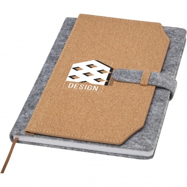Logotrade promotional products photo of: Viviana A5 recycled felt and cork notebook