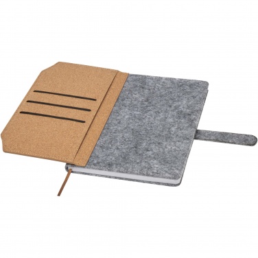 Logotrade promotional merchandise image of: Viviana A5 recycled felt and cork notebook