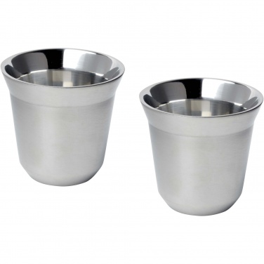 Logo trade promotional items image of: Duo 80 ml RCS certified stainless steel espresso cup set 