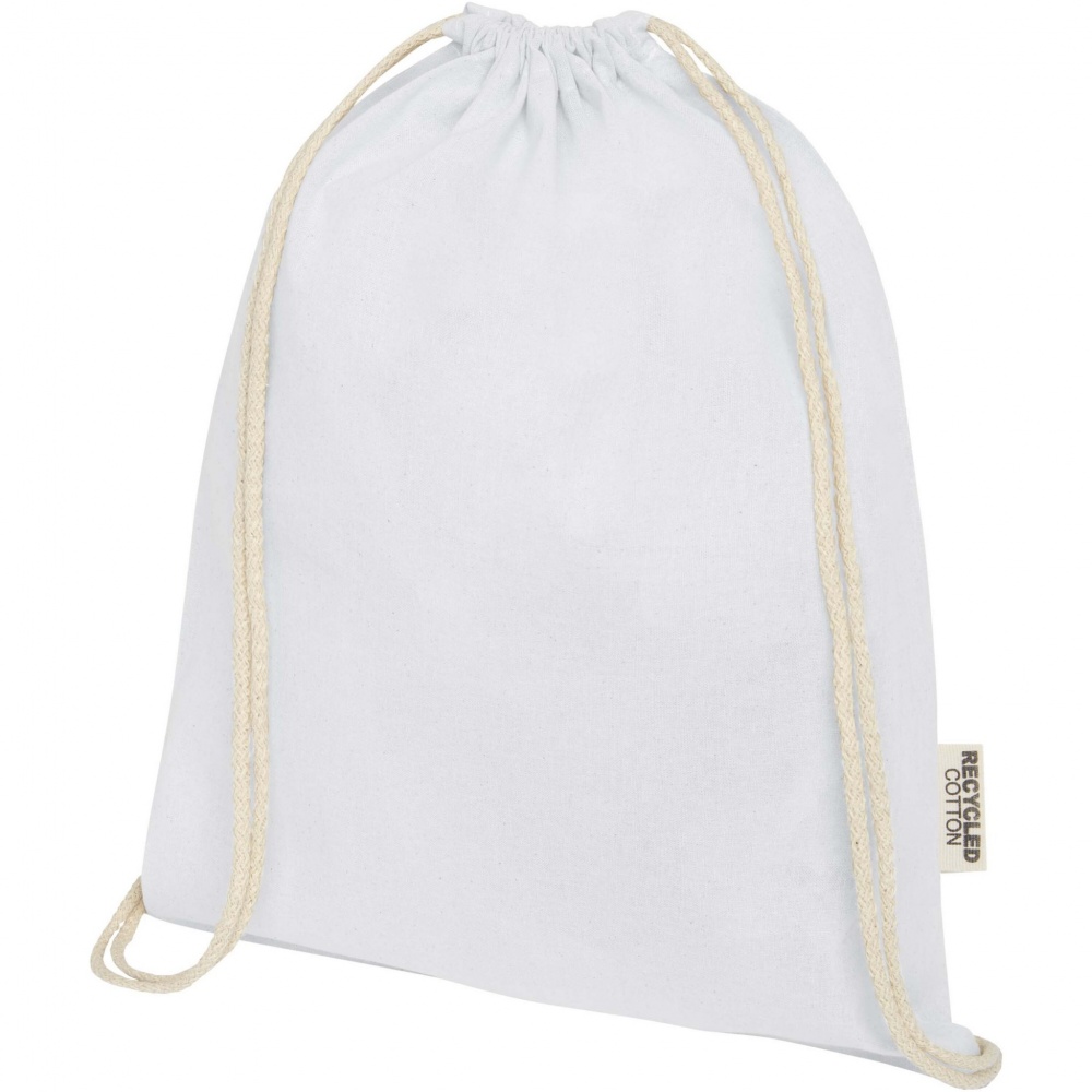 Logo trade promotional merchandise picture of: Oregon 140 g/m² GRS recycled cotton drawstring bag