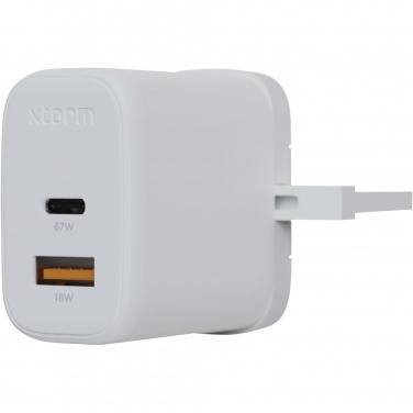 Logo trade promotional giveaways image of: Xtorm XEC067G GaN² Ultra 67W wall charger - UK plug