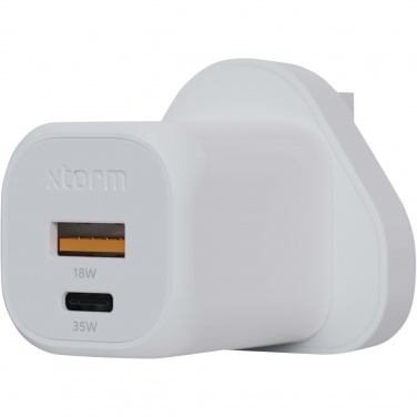 Logotrade promotional item picture of: Xtorm XEC035 GaN² Ultra 35W wall charger - UK plug