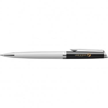 Logotrade promotional gift picture of: Hemisphere colour blocking ballpoint pen with palladium trim