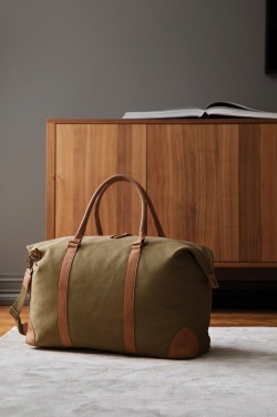 Logo trade corporate gifts image of: VINGA Bosler RCS recycled canvas weekend bag